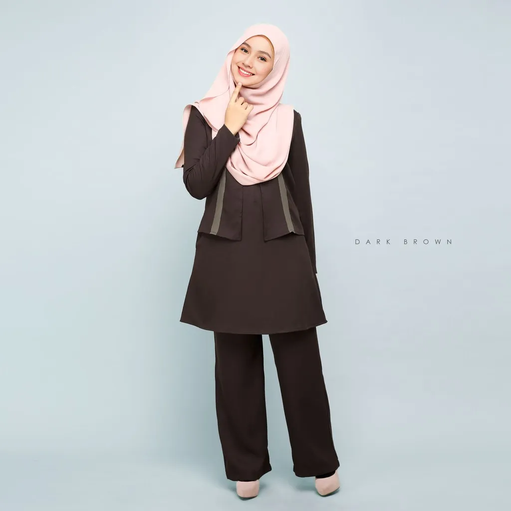 SB008B DARK BROWN NURSAFIA SUIT ADWAA