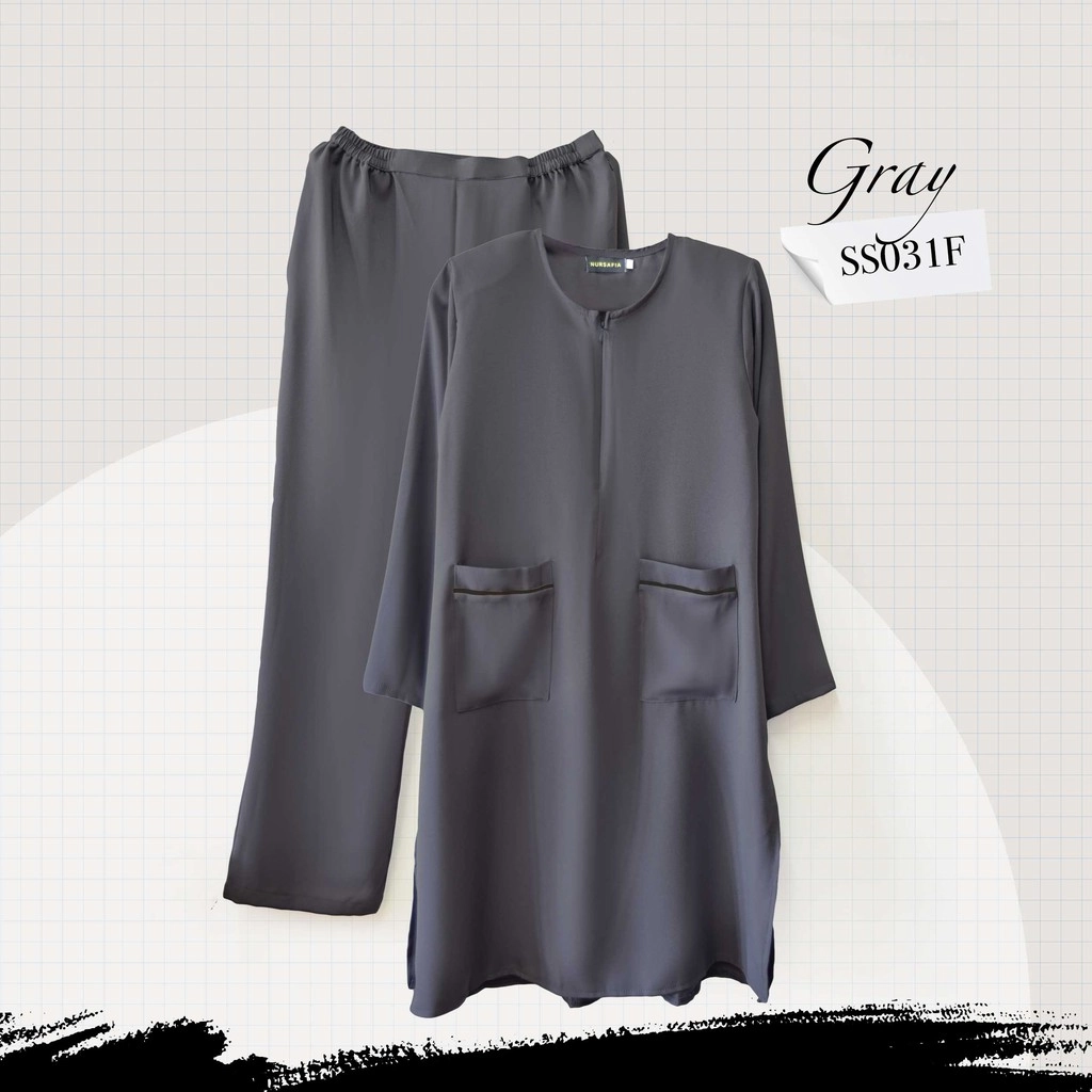 SS031F GREY NURSAFIA SUIT AFIFA
