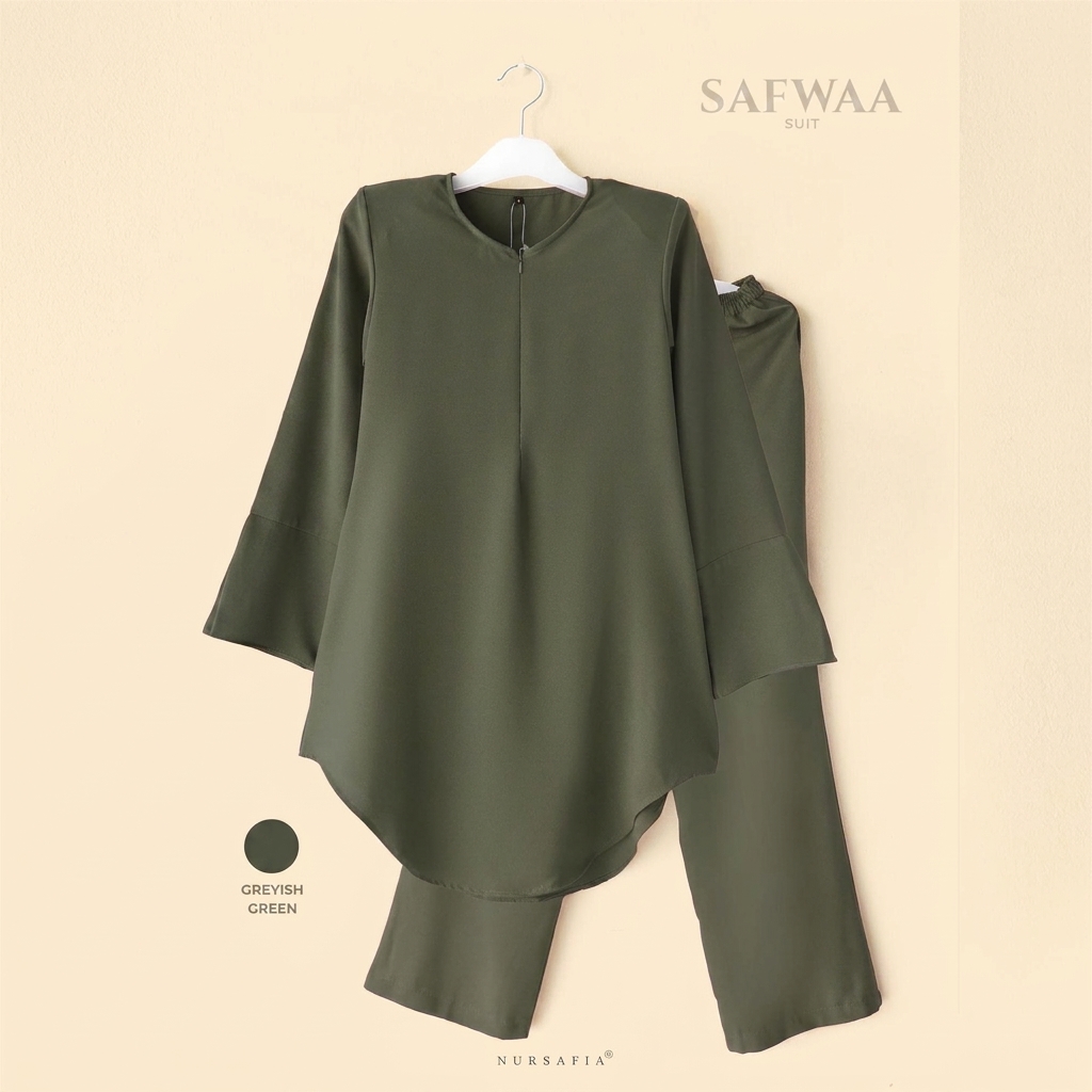 suit safwaa greyish green